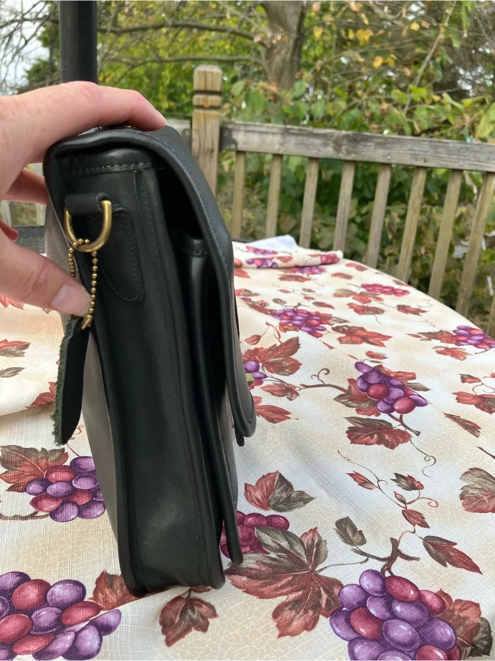 Vintage Coach  5130 RARE Green Station Bag Shoulder Pouch Large
